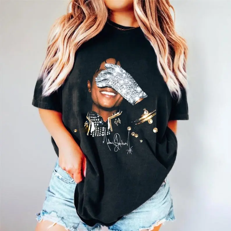 Michael Jackson Glove Graphic T-Shirt Vintage 90s Tee - TikTok Shop