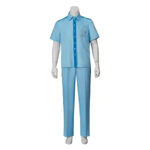 Cosplay Costume Life Aquatic Blue Shirt Pants Uniform Mens Adult Halloween Costume