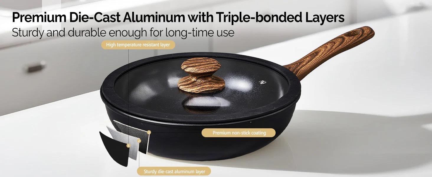 [FLASH SALE] ROVSUN 17 Pcs Nonstick Pots and Pans Set Black