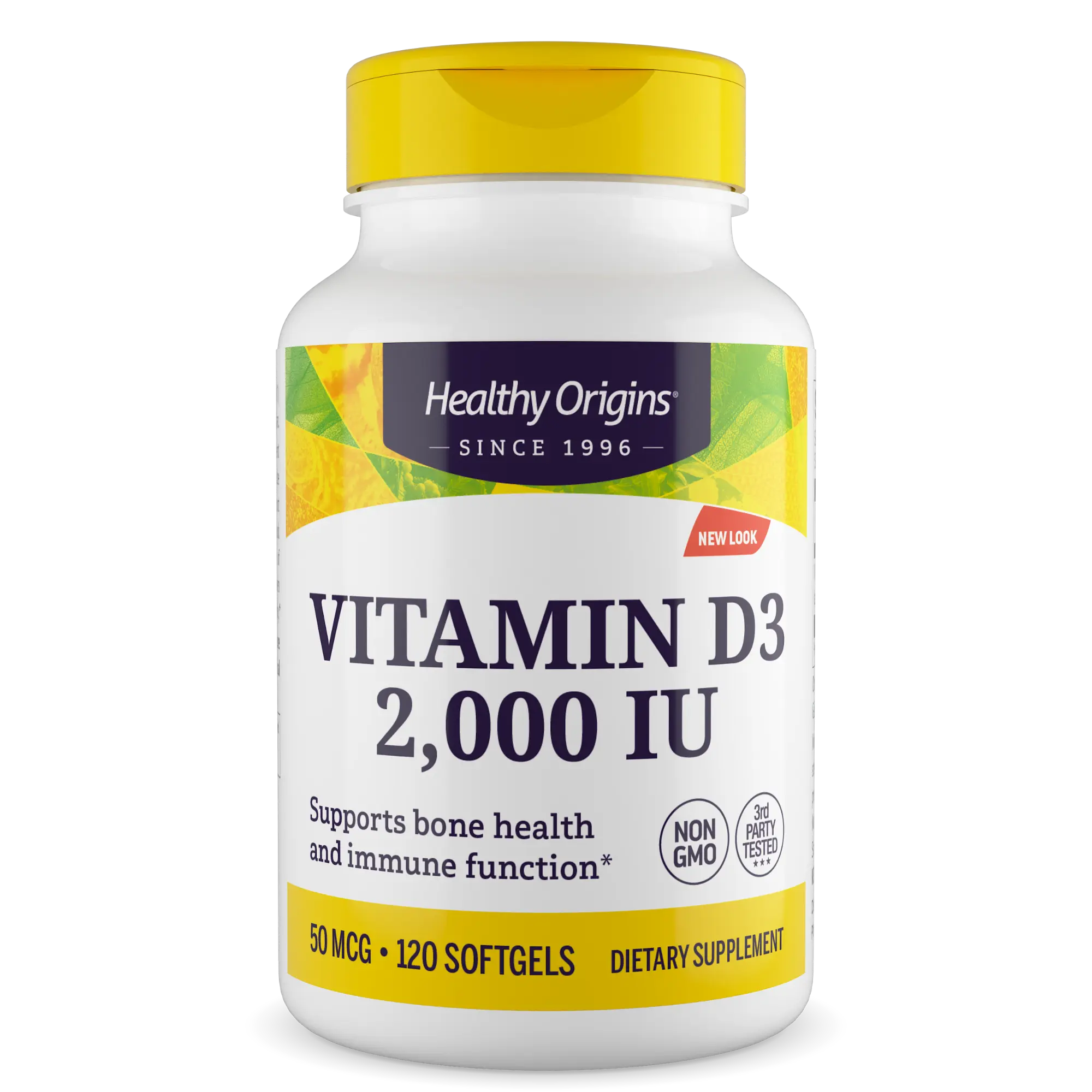 Healthy Origins - Vitamin D3 2000 IU l 50 mcg 120 Softgels Supports Bone Health & Immune Function