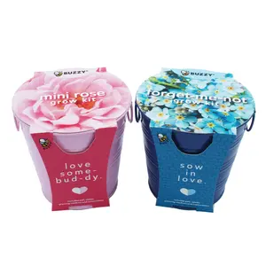 Flower Pail Duo Grow Kit | Mini Rose & Forget-Me-Not