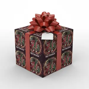 Merry Demogorgon holiday pattern Wrapping Paper | Horror Christmas wrapping paper