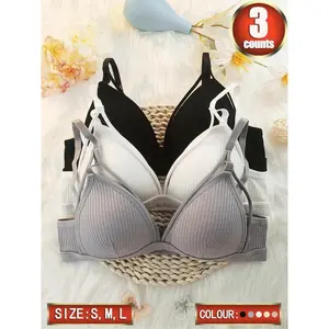 Women's Plain Cut Out Adjustable Strap Wireless Bra, Soft Comfortable Buckle Back Push Up Lingerie Top for Daily Wear, Underwear for All Seasons
