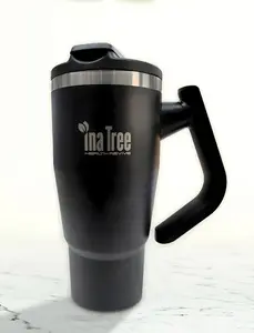 Ina Tree Health Revive Smart Thermal Bottle 180° Rotating Handle Leak-Proof Hot Cold Stainless Steel Travel Mug Tumbler Drinkware Flasks