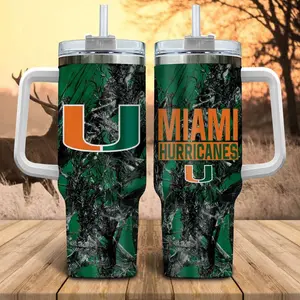 Miami Hurricanes NCAA Hunting Personalized Tumbler 40oz