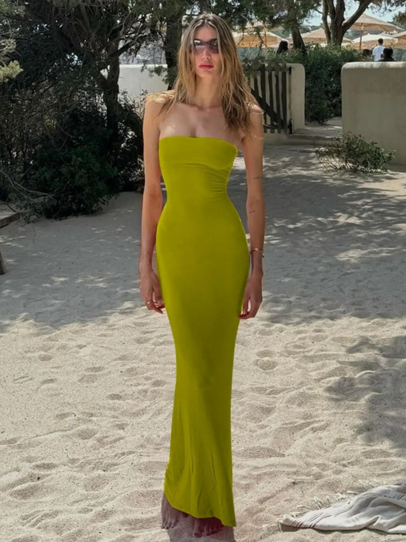 Women's Solid Backless Lace Up Tie Back Bodycon Dress, Elegant Fashion Maxi Tube Dress for Party Club Dating Wear, Ladies Dress for Summer, Strapless Prom Dress - TikTok Shop Women's Solid Backless Lace Up Tie Back Bodycon Dress, Elegant Fashion Maxi Tube Dress for Party Club Dating Wear, Ladies Dress for Summer, Strapless Prom Dress - TikTok Shop