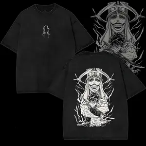 Sung Jin Woo x Solo Leveling Anime Manga Hoodies Washed Heavy Cotton T-shirt, Gift For Anime Fan, Anime Lover, Manga Lover Gift Gift For Him Gift For Her Menswear Clothing