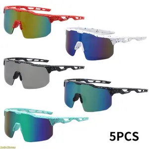 5 pairs of glasses | Sports glasses, durable PC frames, polarized lenses, stylish frames suitable for cycling, fishing, running, and hiking.