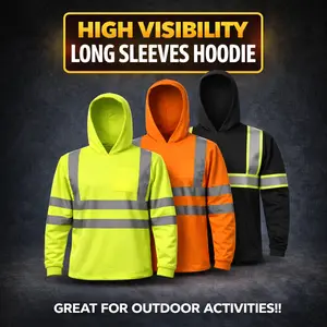 2 PCS HIGH VISIBILITY LONG SLEEVE OUTDOOR REFLECTIVE SAFETY BIRDEYE POLYESTER UNISEX
