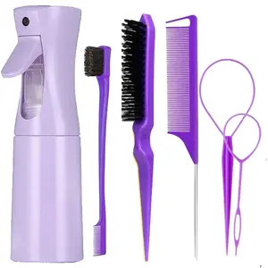 5pc/6pc Hair Styling Set, Easy High Forehead, Baby Hair Frizz Control, Braiding and Twisting, Beginner Friendly, Hair Styling Tools