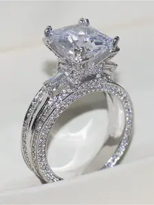 1 PC Luxury Cubic Zirconia Ring Fashion Engagement Rings For Women For Wedding Engagement Party Jewelry Valentine's Day Gift