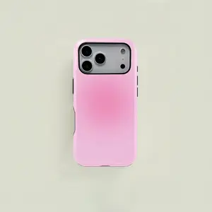 Gradient Pink Aura Phone Case, Rugged Shockproof 2in1 Protective Cover,phone Case Suitable for Iphone 11/12/13/14/15/16/17 Pro Promax Plus Air and Samsung S22/S23/S24/S25 Plus Ultra Fe,Holiday Gift Minimalist Stylish Case
