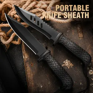 Wilderness multi-functional portable wilderness camping barbecue mountaineering straight knife, wilderness fishing knife, camping knife