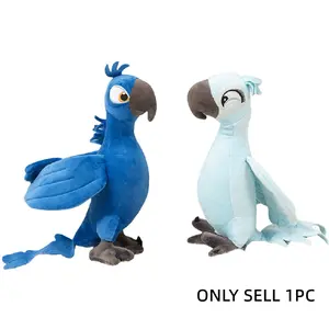 Rio Adventure Parrot Plush Toy, Deep Blue Bruce Light Blue Pearl Doll, Cartoon Parrot Gift for Movie Fans, Holiday Birthday Present