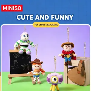 MINISO Disney Pixar Toy Story 5 Official Childhood Bonds Series 4-Piece Soft and Cuddly Vinyl Stuffed Toys Set - Woody, Jessie, Buzz Lightyear, Lilypad - Perfect Gift for Fans, Gifting for Kids' Birthdays