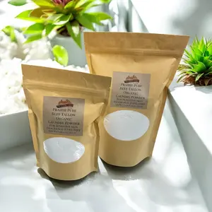 Beef Tallow Organic Laundry Detergent Soap Powder - Made in USA - Fragrance and Dye Free for Sensitive Skin