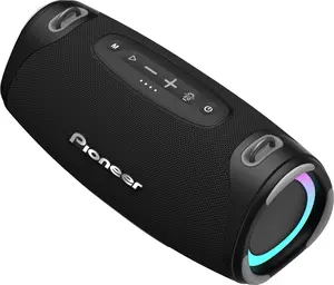 Pioneer Wireless Compact Mobile Bluetooth Boom Box with Strap, Surround Portable Audio Speakers for Smartphone Pairing, Outdoor Use