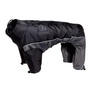 Pet Life  Touchdog Quantum-Ice Full-Bodied Adjustable and 3M Reflective Dog Jacket with Blackshark Technology- Black - Extra Large