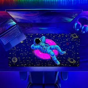Cartoon Astronaut Pattern Extended Mouse Pad, 1 Count Fluorescent Design Decorative Mouse Pad, Desktop Mouse Pad for Home OfficeGift