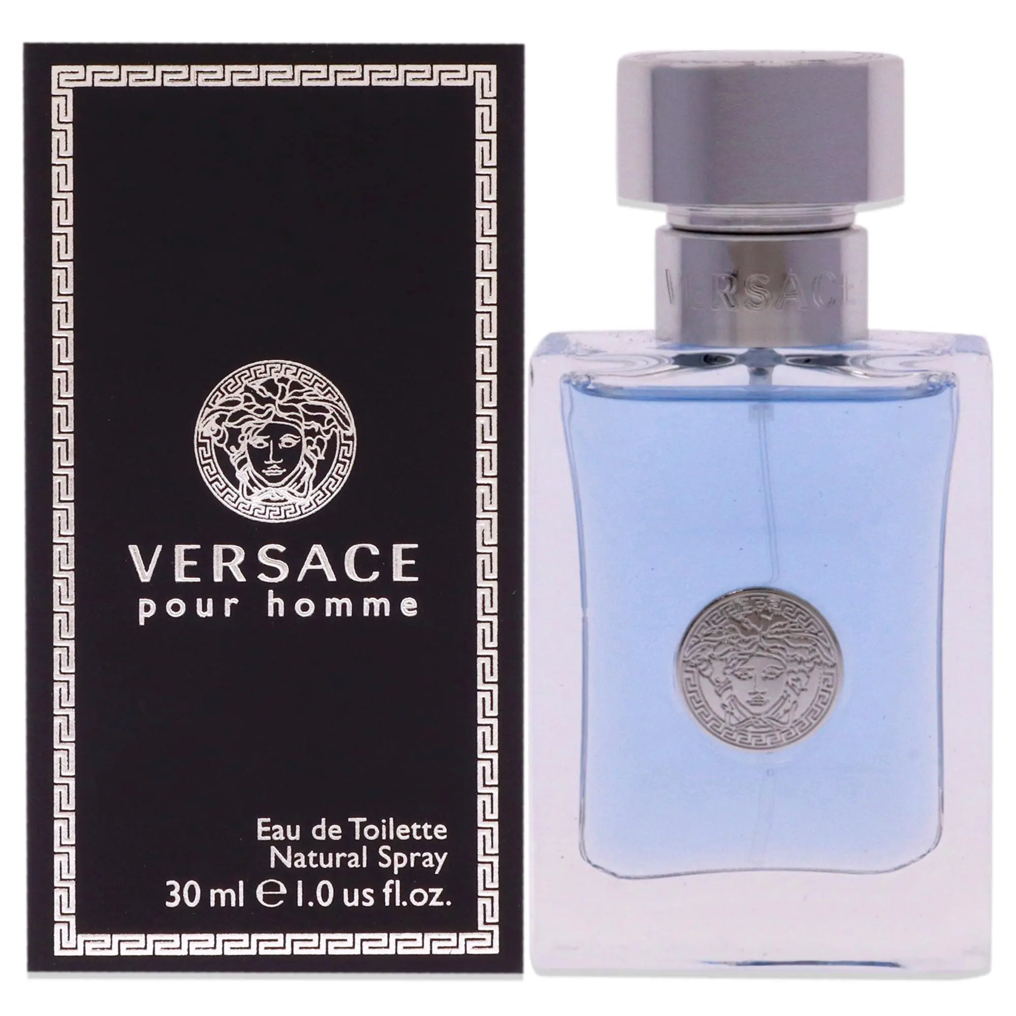 VERSACE Pour Homme Eau de Toilette, Classic Fragrance for Men with an Iconic Look, EDT Natural Spray - 1 oz (30ml), Edt Strength