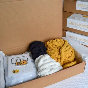 Beatrice the Bumblebee DIY Kit, Learn How to Finger Knit