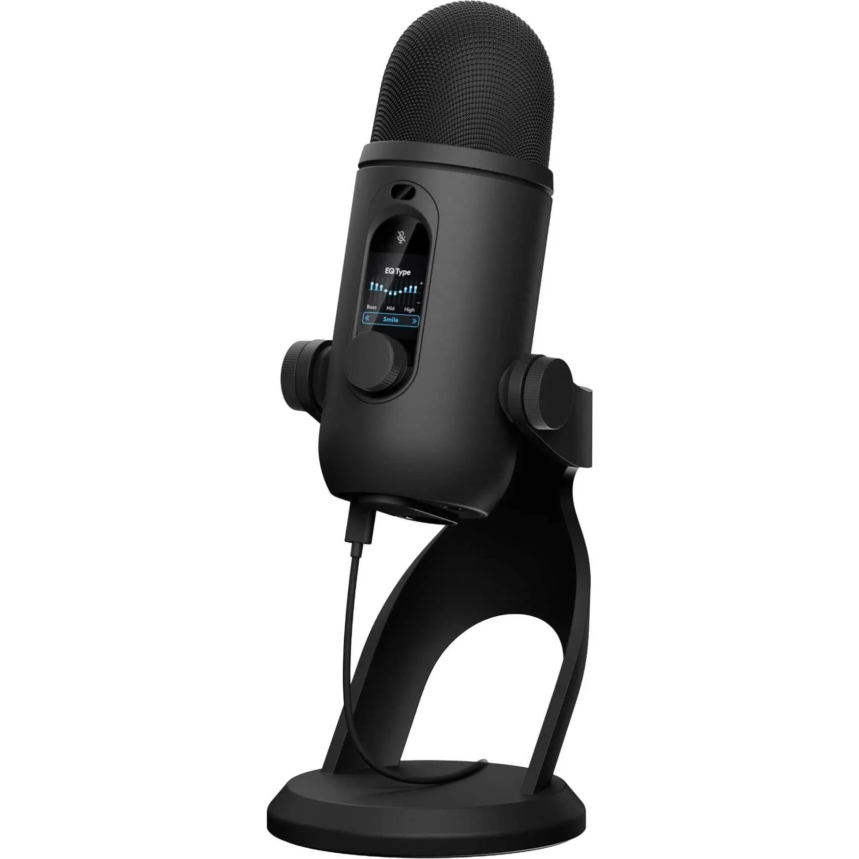 Logitech - Blue Yeti 2 USB Mic for Gaming with Voice Proximity Sensor and AI-Powered De-Noiser for PC, Mac - Black