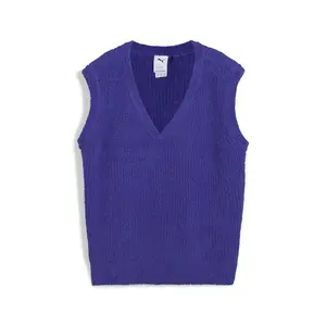 PUMA Womens Yona V-Neck Sweater Vest  - Blue