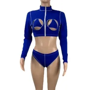 sexy long sleeve swimwear bikini set