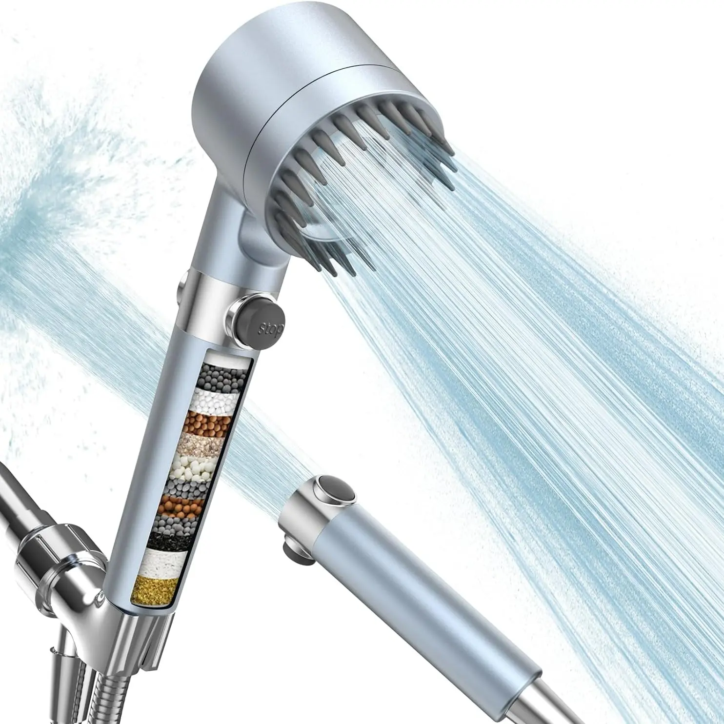 Blue Showerhead Set