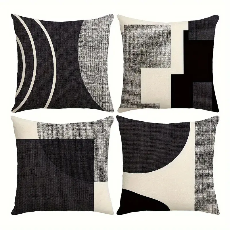4-piece Set of Geometric Pattern Pillow Covers Bohemian Style Home Sofa Pillow Covers Bedroom Decorative Accessories
