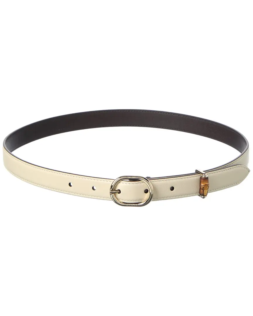 Gucci Oval Leather Buckle Belt