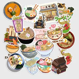 20 Pcs Aesthetic Ramen Stickers Pack - Cute Kawaii Japanese Noodle Decals, Waterproof Vinyl Lofi Ramen Stickers for Laptop, Water Bottle - Ramen Lover Gift