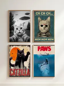 Cat Wall Art & Decor - Cat Lover Gifts for Women Funny Cute Kitty Poster Feline Decorations for Bedroom Bathroom Kitty Kitten Home Decor Themed Gifts for Living Room Bedroom Office Decor