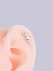 Minimalist Temperament Artificial Zircon Inlaid Stud Earrings, Fashionable Earrings for Women & Girls, Trendy All-match & Exquisite Jewelry As Gift, Studs Earrings