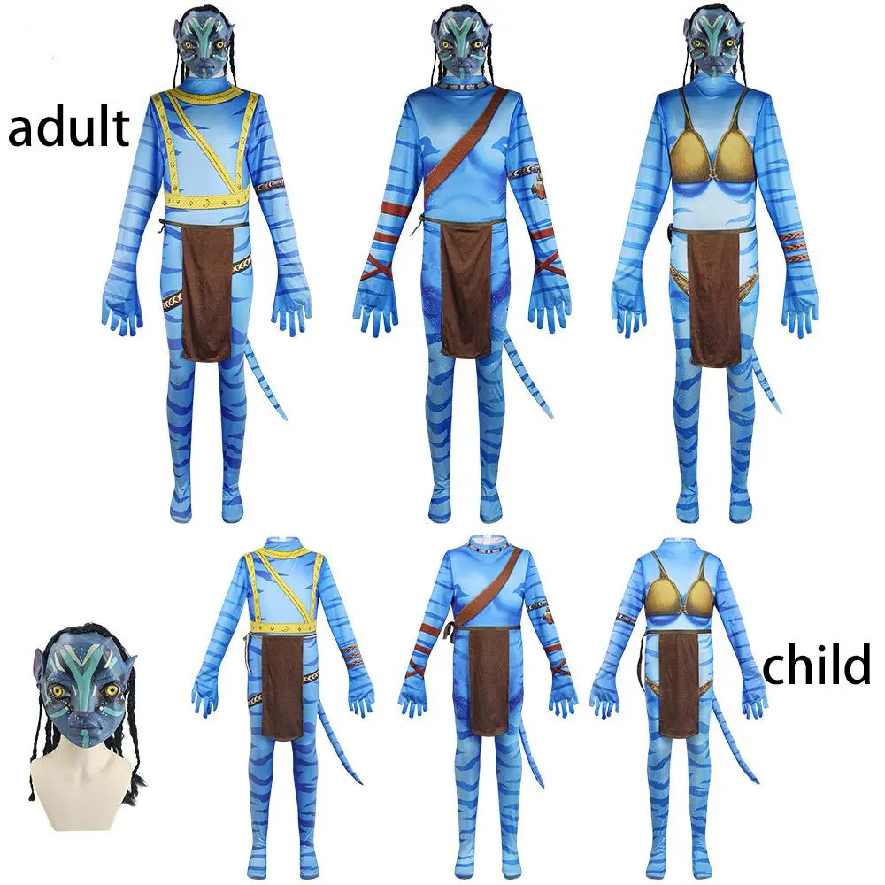 Avatar 2 The Way of Water Cosplay Anime Halloween Costumes for Kids adult  Zentai Fantasia Jumpsuits Disguise Carnival Clothes