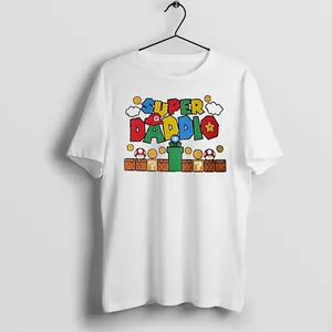 Women's Classic Fitted Short-Sleeve Print Top - Original Super Mario Super Daddio Parody Fathers Day T-Shirt IO1