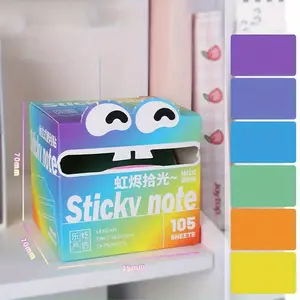 Transparent Sticky Note Set, Mixed Color Pearl Design, 105 Sheets Per Pack, Ideal for School & Office Use, Stationery Supplies, Self Adhesive Stickers