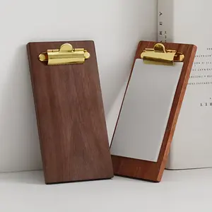 1 PC Wooden Mini Clipboard Small Clipboard Multi functional Display Stand Memo Board Cooking Recipe Clipboard for Restaurant School Waiter Guest Service
