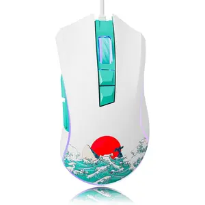 XVX Wired Gaming , 12000 DPI RGB Gaming  with 12 Backlit Modes & 7 Macro Buttons, PC Gaming Mice Support DIY Keybinding,  Gamer Computer  for Laptop PC  Windows, Coral Sea