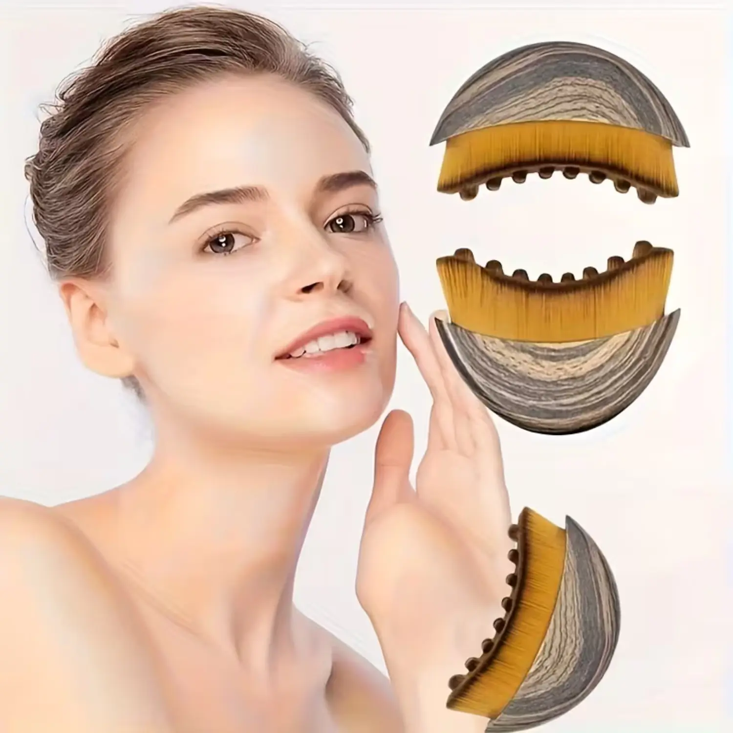 1/2 PCS Lymphatic Contour Face Brush for Sculpting – Anti-Puffiness, Detox & Lift, Improves Skin Glow & Absorption (1 Pcs Contour Face Brush)