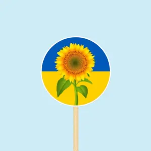 Ukrainian Flag with Sunflower Support Ukraine Sticker, 3" sticker for Laptop Book Water bottle Tablet