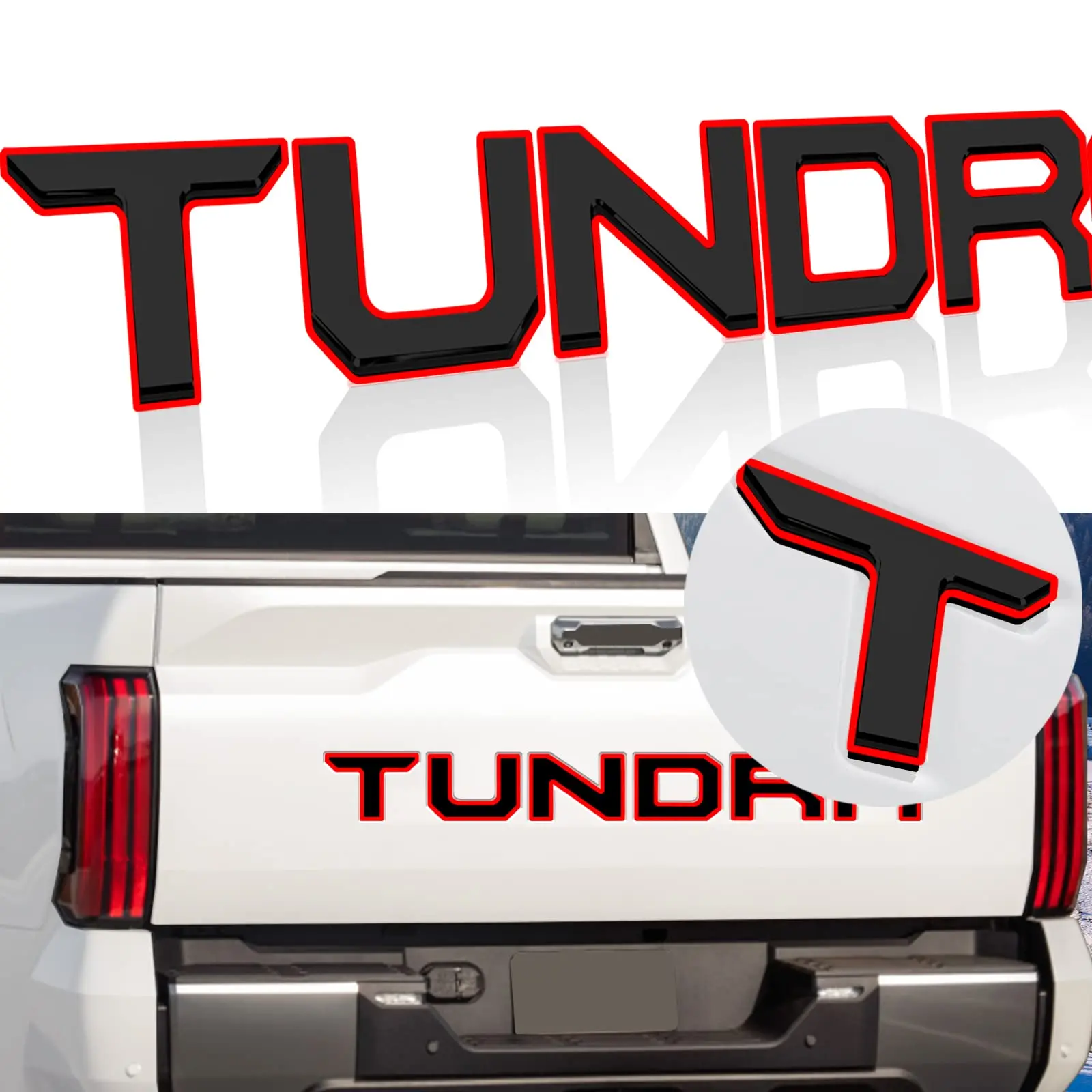 3D Tailgate Lettering Badge Insert  Compatible for 2022 2023 2024 2025 Tundra ABS Plastic Car Decal 3M strong adhesive, Automobile Decals, Car Sticker Decal