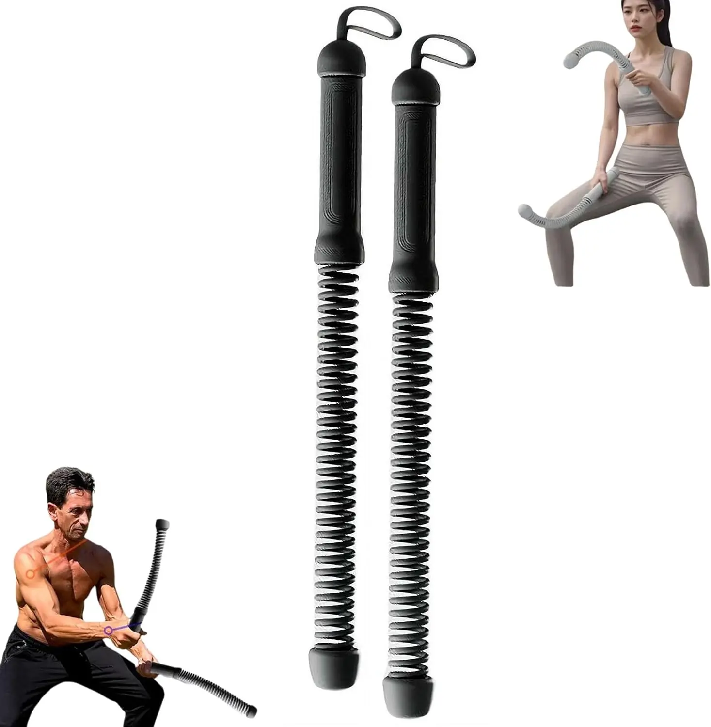 New Upgrade Weighted Cordless Battle Ropes – Silent Ropeless Training Rope Fitness Equipment for Home Gym, Portable Exercise Battle Rope for Women & Men, Indoor & Outdoor Workouts summervibes Stretching Gear
