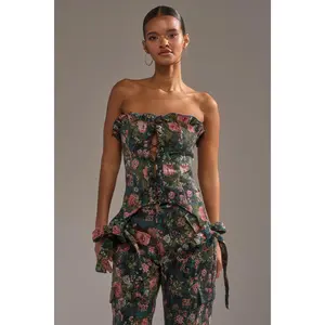 I WANT YOU FLORAL RHINESTONE CORSET