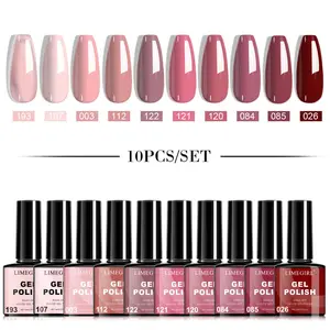 Limegirl Gel Nail Polish Set, 10 Pieces, All-Season Skin Tone, Nude, Neutral, UV Gel Nail Polish Kit, Manicure Salon DIY Gift Box