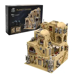 Mos Eisley Tavern Modular MOC Cantina Model Building Blocks Set, High Difficulty Creative Architecture Street Scene Home Decoration Model, Great Christmas Birthday Gift and Collectibles Set for Movie Fans, 2200+pcs