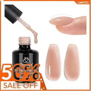Beetles Builder Gel 7 in 1 Strengthener Gel Nail Nude Color Hard Gel Jelly Beige for Nail Apex and Extension Cover Building Nail Gel Salon DIY Manicure Design