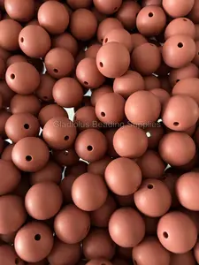 15mm Maroon Silicone Beads, Round, Solid Color, DIY Pens, DIY keychain, Loose
