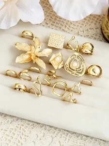 Women's Elegant Exaggerated Ring Set, Fashion Jewelry for Party, Daily Clothing Decor, Trendy All-match & Exquisite Jewelry for Birthday Gift, Elegant Casual Ring, Elegant Fashion Rings