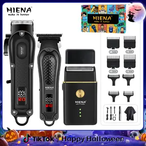 Men's rechargeable hair clipper set, electric hair clipper and razor, professional trimming set, hair trimming, USB charging, including accessories, home haircuts, holiday gifts, Halloween and Christmas.